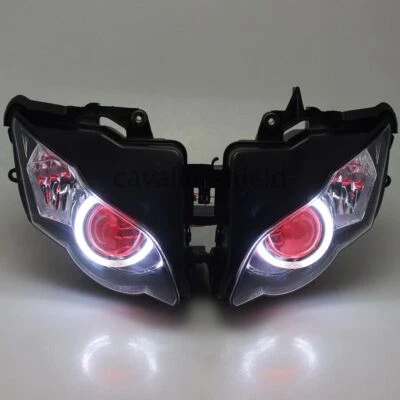 Red Devil White Angel Eye Headlight Assembly Lamp For Honda CBR1000RR 2008-2011 - Image 1 of 4