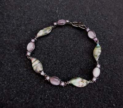 超棒鲍鱼和猫眼石链手链超棒颜色带青铜色调 — 第 1/4 张图片