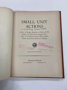 K3) Small Unit Actions 2nd Ranger Battalion World War II US Army History 1946 HC - Imagen 1 de 3