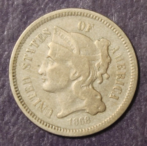1868 Three 3 Cent Nickel Fine...........................Lot 73 Cover