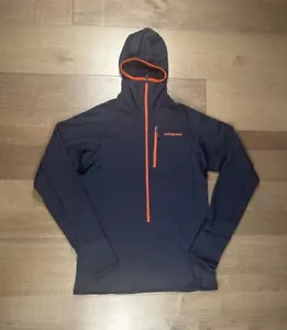 Patagonia Pullover Herren Small Navy Blau Orange R1 Hoody Daumenlöcher Reißverschluss 40074 - Bild 1 von 10