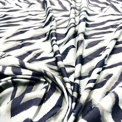 White Tiger Animal  Print Nylon Spandex Fabric 60"wide by the Yard for Swimwear - Image 1 of 4