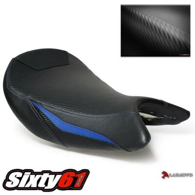 Suzuki GSXS 1000 Seat Cover 2015-2020 Luimoto Front Suzuki Black Blue Carbon - Image 1 of 2