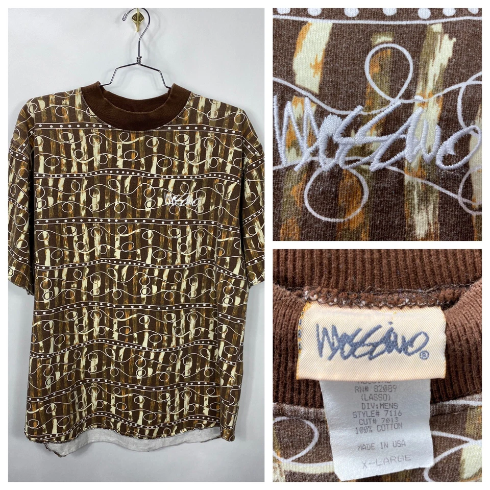 Camisa De Colección Años 80 90 Mossimo Bordada En Todas Partes Spellout Skate Surf Street XL Foto 1 de 4