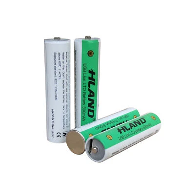 4PK USB Rechargeable AAA Battery 500mAh Lithium Battery USB Battery Rechargeable - Image 1 of 4