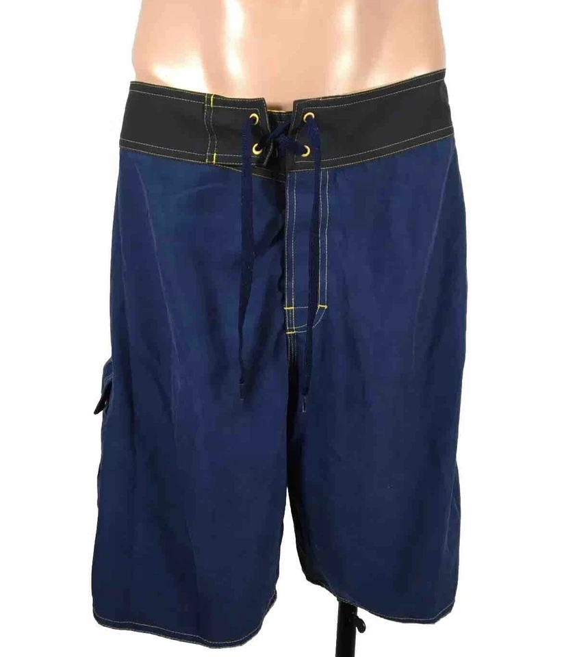 Pantalones Cortos De Colección Años 90 Y2k Azul Marino Amarillo Floral Quiksilver Carga Para Hombre 38 Foto 1 de 4