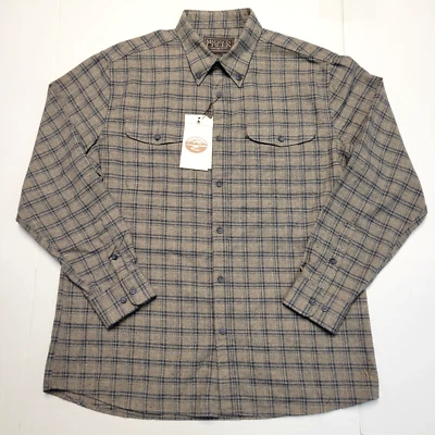 $135 New Madison Creek Blue Ridge FLANNEL Shirt Men's LARGE L Check Brown Blue - Image 1 of 4