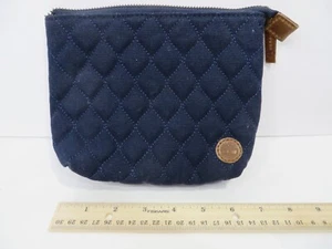 Timberland Quilted Zipper Cosmetic Bag Navy Blue Travel Tote - Picture 1 of 4