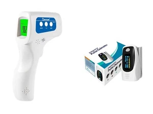 Non-Contact Infrared Forehead Thermometer &/OR Fingertip Pulse Oximeter Monitor - Picture 1 of 11