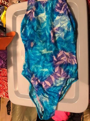 Traje de baño de una pieza azul y púrpura Athena para mujer talla 10 Foto 1 de 4