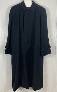 Burberry London Black Trench Coat Jacket Zip Out Wool Nova Check Liner Mens 46R - Picture 1 of 19