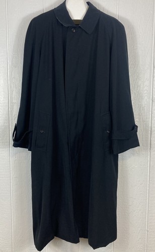 Burberry London nero trench cappotto giacca zip lana nova check fodera uomo 46R