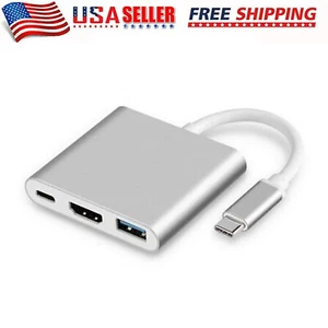 Hub convertisseur de câble adaptateur USB-C Type C pour Macbook Android téléphone HDTV TV - Photo 1 sur 8
