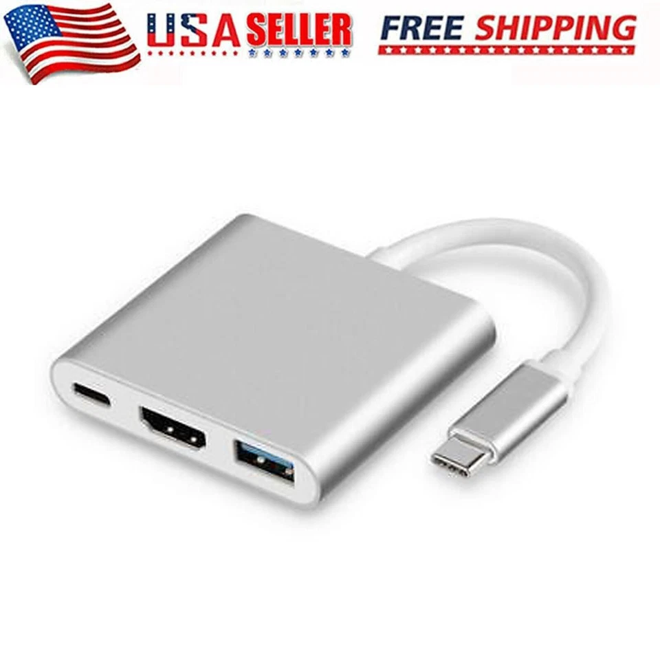 USB-C Type C HDMI Adapter Cable Converter Hub for Macbook Android Phone HDTV TV - Image 1 of 4