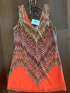 NWT Bailey Blue Women V-Neck Sleeveless Shift A-line Dress V Back Lined Artists - Picture 1 of 9