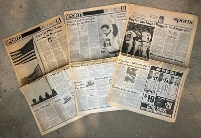 3 PERIÓDICOS DE COLECCIÓN Octubre 1982 Béisbol Reggie Jackson Foto 1 de 4