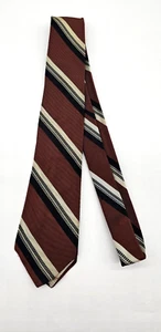 1950’s Scotclan Rust Brown Diagonal Stripes Tie Silk - Picture 1 of 3