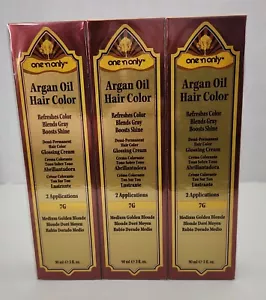 (3) One 'n Only Argan Oil Hair Color Demi-Permanent 7G Medium Golden Blonde - Picture 1 of 2