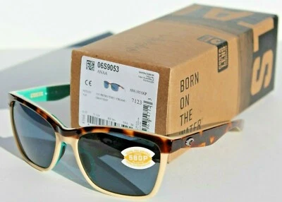COSTA DEL MAR Anaa POLARIZED Sunglasses Retro Tortoise/Cream/Mint/Gray 580P NEW - Image 1 of 4