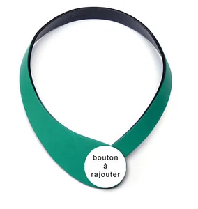 Collier cuir seul Pétrole (bouton à rajouter) - Foto 1 di 2