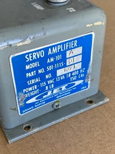 501-1115-01 SERVO AMPLIFIER LEARJET / J.E.T. MODEL AM-101A CERT INCLUDED - Picture 1 of 6