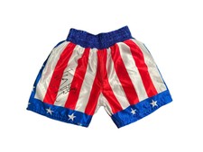 Sylvester Stallone Signed Boxing Shorts Rocky 4 Online Authentics