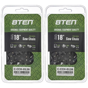 Semi Chisel Chainsaw Chain 18 Inch .050 3/8 LP 64DL for Homelite Dolmar 2 Pack - Picture 1 of 4