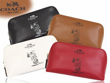 Coach x Peanuts Snoopy Saddle Cosmetic Bag Holder Clutch Cards Id Coins F65208