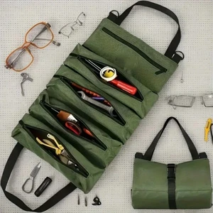 Heavy-Duty Roll-Up Tool Bag Electrician Tool Kit  Multi-Tool Organizer - Picture 1 of 15