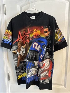 Rusty Wallace Bull AOP A New Ride, Chargin to the Finish Sz Med READ DESCRIPTION - Picture 1 of 10