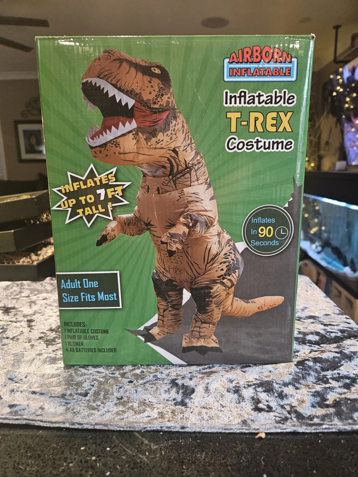 T-REX Dinosaurio Inflable Disfraz Adulto Traje Conjunto Para Halloween Juegos con disfraces Fiesta Foto 1 de 4