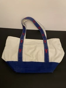 Hummer Canvas Beuteltasche Maine Baumwolle rot weiß blau 18"x11"x7,5" Außentasche - Bild 1 von 9