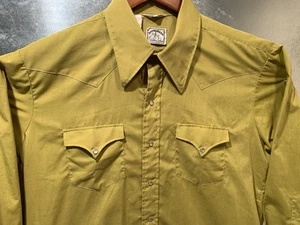 Vintage Appaloosa Western Wear Pearl Snaps Shirt SZ 17-33 Long Tail Green - Picture 1 of 21