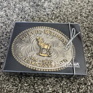 Montana Silversmiths Belt Buckle Dubois Wyoming 1914-2014 100 Year Cent. W/box - Picture 1 of 6