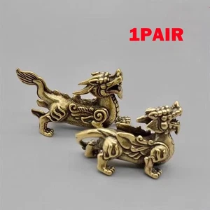 1 Pair Small Dragon Animal Statue Small Sculpture Tabletop Figurine Decor Gift - Picture 1 of 14