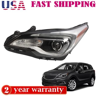 For 2016 2017 2018 Buick Envision Left Driver Halogen Headlight W/ LED DRL Bulbs - Image 1 of 4
