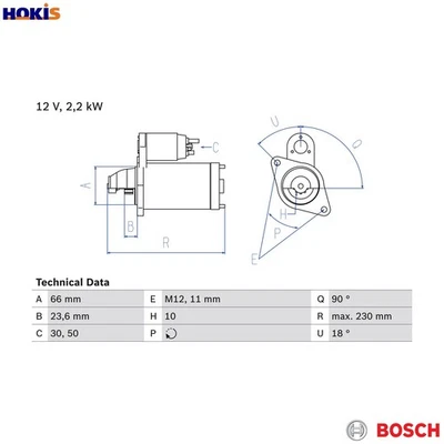 STARTER 0 986 025 400 FOR AUDI A4/Allroad/S4 Q5/SUV/Van A5/Sportback/S5 A8L 6cyl - Image 1 of 4