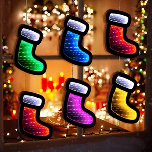 Infinity Lights 7'' LED Christmas Stockings - 6 Pack for Indoor Decorations, ... - Picture 1 of 7