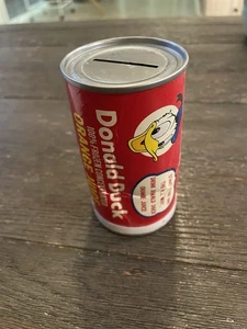 Vintage DONALD DUCK Frozen Orange Juice Container/ Coin Bank - Picture 1 of 14