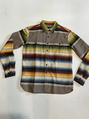 HUF Hombres Navajo Manta Rayas Abotonada L/S Camisa Multi Talla S Foto 1 de 4