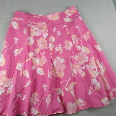 Falda St. John's Bay para mujer 10 hasta la rodilla elástica cremallera acampanada rosa estampado floral Foto 1 de 4