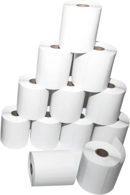 CompuLabel Direct Thermal Labels, 4-Inch x 2 Inch White 12 Rolls Permanent 4x2 - Image 1 of 2