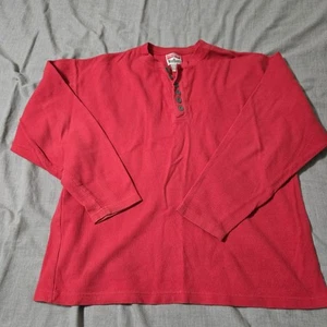 Marlboro Thermal Henley Shirt Mens Large Heavyweight 90s Metal Button Waffle VTG - Picture 1 of 5