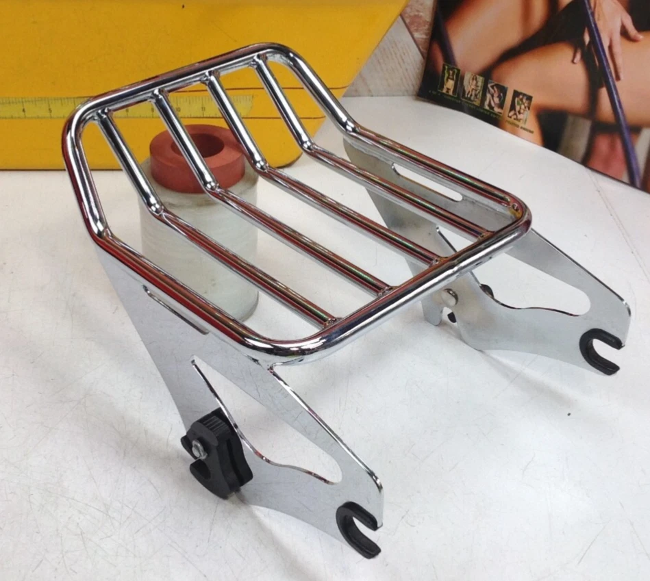 Bagageiro cromado destacável Harley Two Up Touring genuíno fabricante de equipamento original 09-25 - Imagem 1 de 4