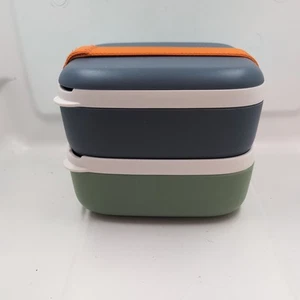 Pampered Chef Bento Lunch Box #100745 NEW IN BOX - FREE SHIPPING Blue & Green - Picture 1 of 2