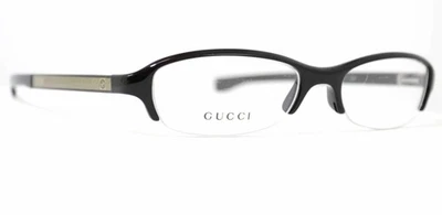 Occhiali Gucci mezza marca nero oro Italy lusso art 51-17 130 GG 1489 TQ4 Optyl - Immagine 1 di 4