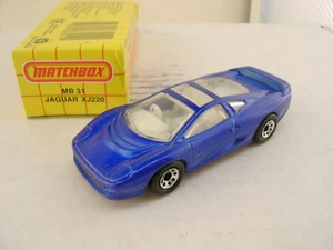 1993 MATCHBOX SUPERFAST MB 31 BLUE JAGUAR XJ220 NEW IN BOX - Picture 1 of 3