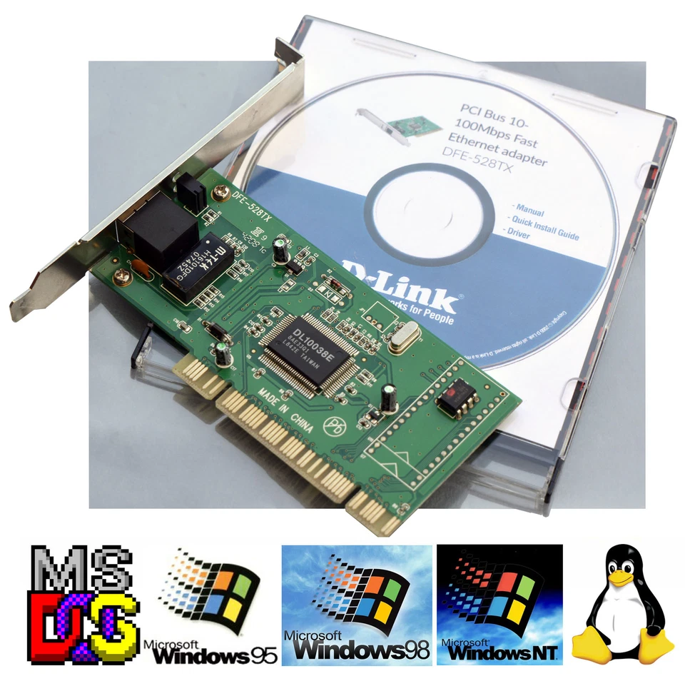 Pci 10/100 Lan Card Network Card Dfe-528tx for Windows 95 98 NT 2000 Os/2 V611 - Image 1 of 1