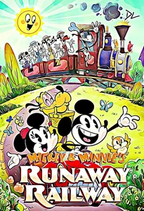Stampa Pop Art "Runaway Railway" di Topolino e Minnie - Poster 13 x 19 - Foto 1 di 1