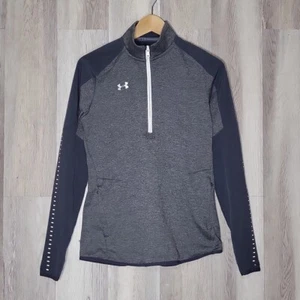 Under Armour Womens S Grey Pullover Loose Coldgear Half Zip Activewear Athletic - Picture 1 of 13